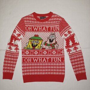 NICKELODEON SPONGEBOB & PATRICK OH WHAT FUN CHRISTMAS SWEATER